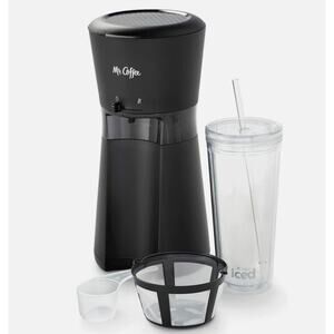 Mr. Coffee Iced Coffee Maker with Reusable Tumbler and Coffee Filter Matte Black
